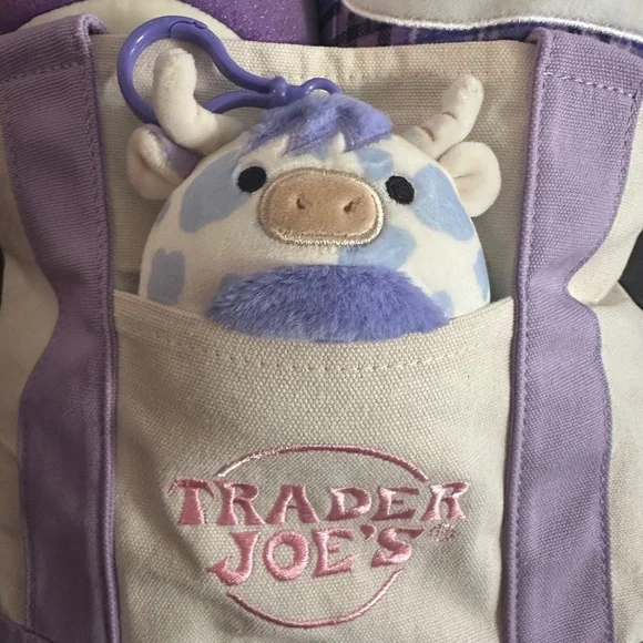 Trader Joe's mini lavender tote: Easter basket w/ Squishmallows! - Picture 2 of 5